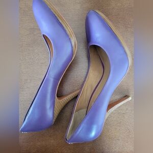 Coach Women's Purple/Violet Leather High Heel Pumps-New And Never Worn
